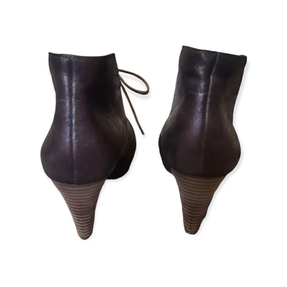 Paul Green Brown Metallic Ankle Bootie Size 5.5